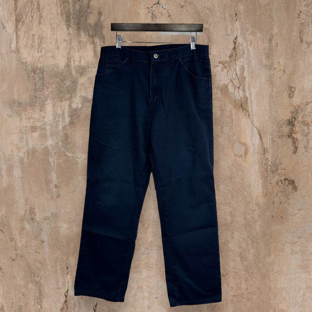 Vintage Dickies Carpenter Pants Navy Blue Relaxed Dungarees Work Painters 90s - Picture 3 of 6
